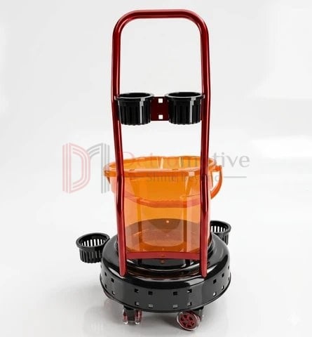 Multi-Functional Cleaning Trolley — 15L Bucket, Handle, 4 Hooks