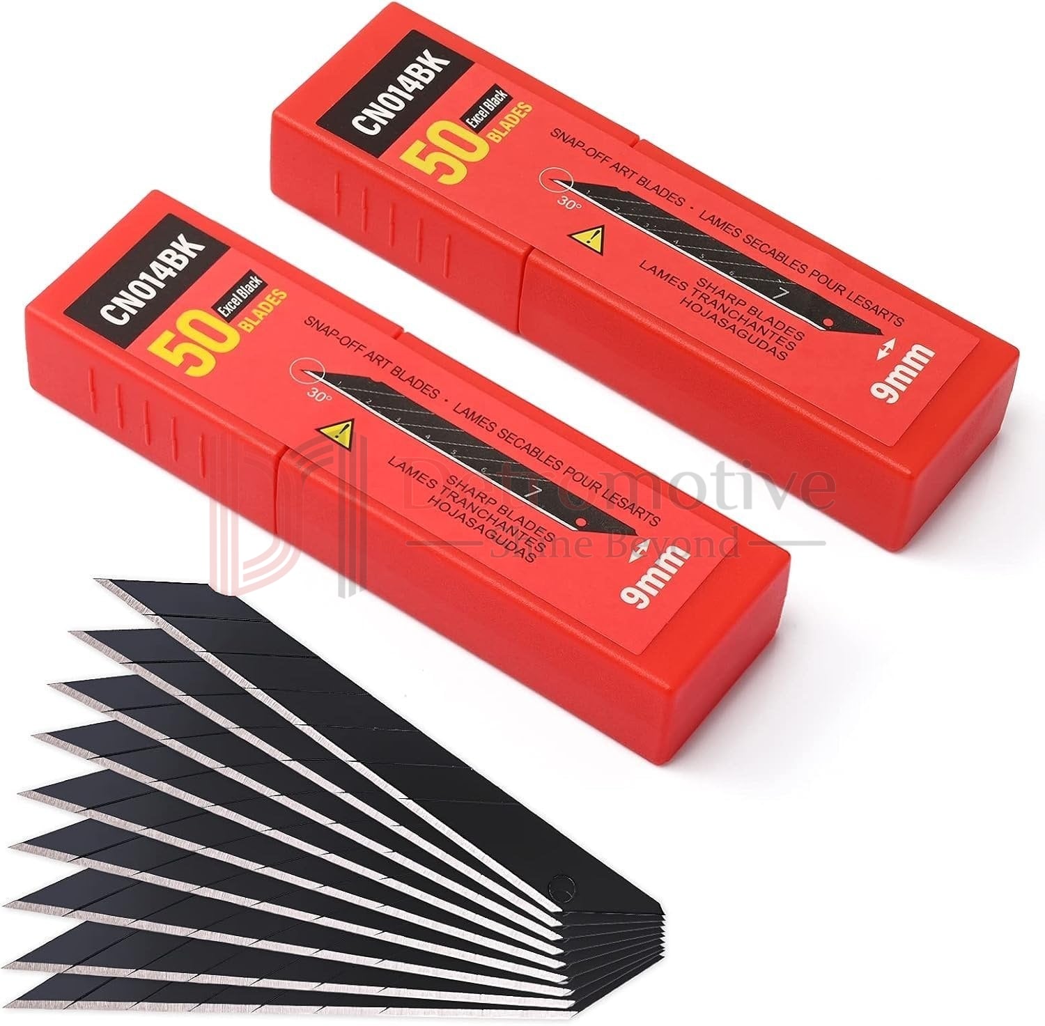 Carbon Steel Blades — 9mm, 30°, Black, Pack of 50