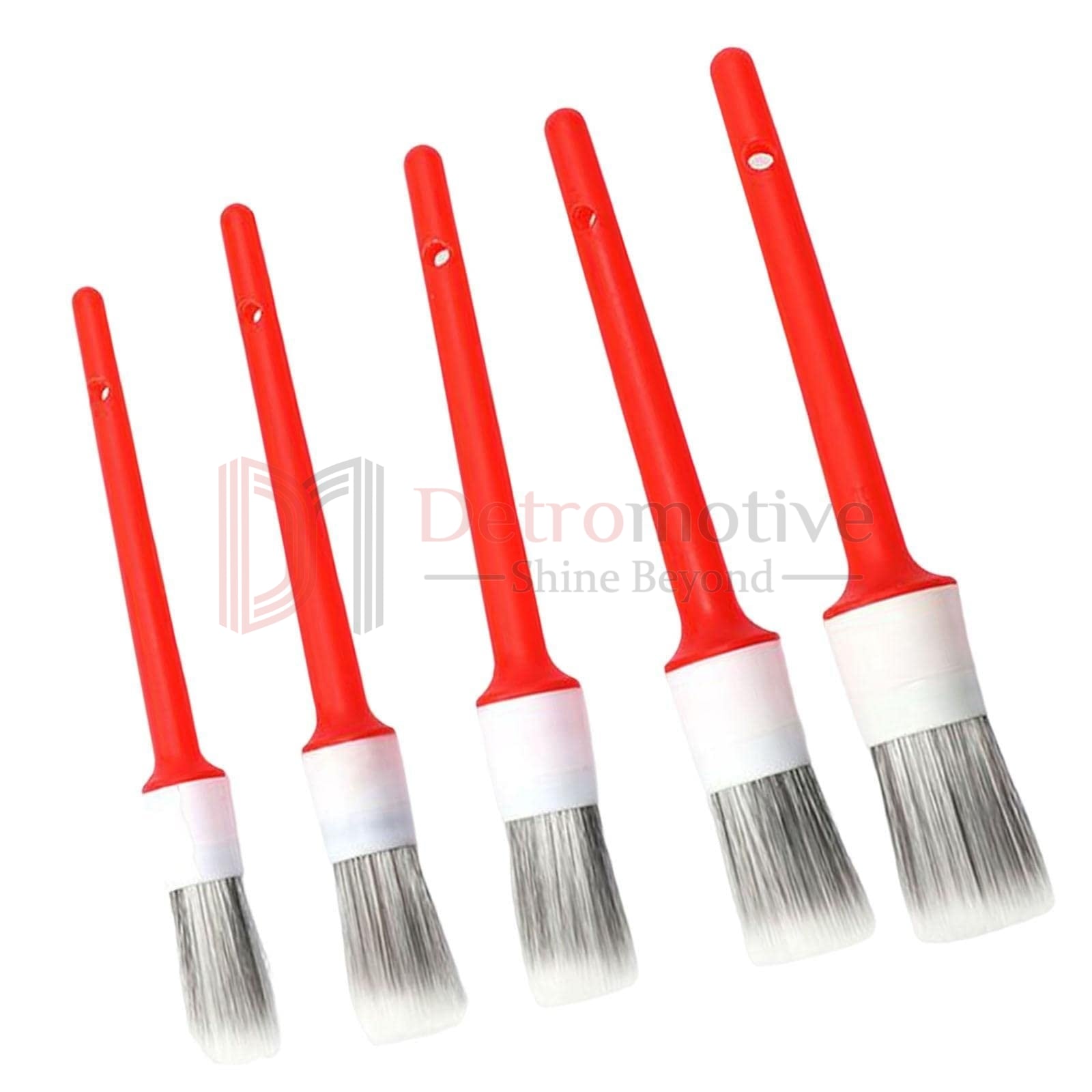 Premium Brush Set — 5 pcs, Red/White, Soft