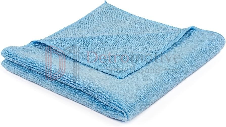 Microfiber Cloth — Sky Blue, 40×40cm, 350 GSM, Overlock Edge