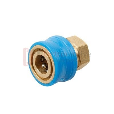 Connector 1/4 F→1/4 Coupler — Brass + Rubber