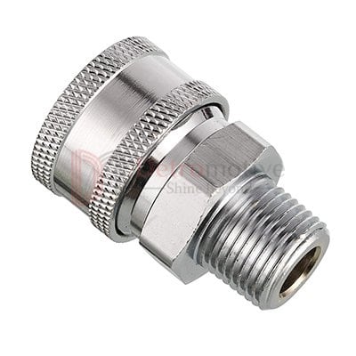 Connector 3/8 M→3/8 Coupler — Stainless Steel 201