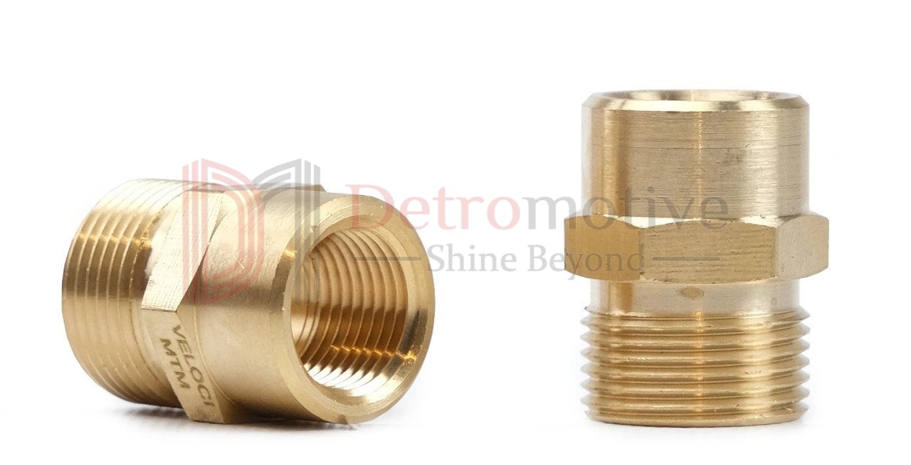 Connector M22/14 M→1/4 F — Brass