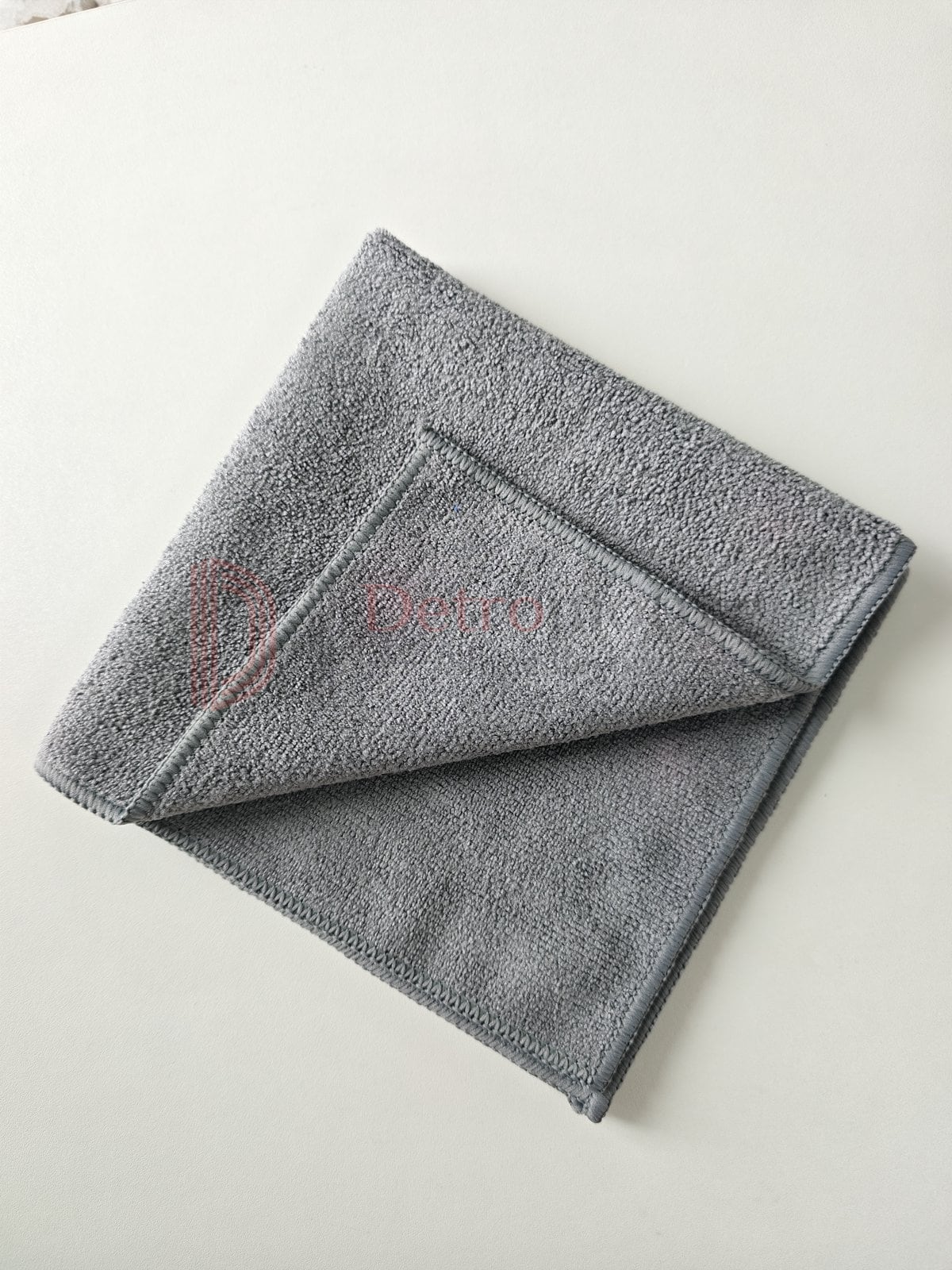 Microfiber Cloth — Grey, 40×40cm, 350 GSM, Overlock Edge