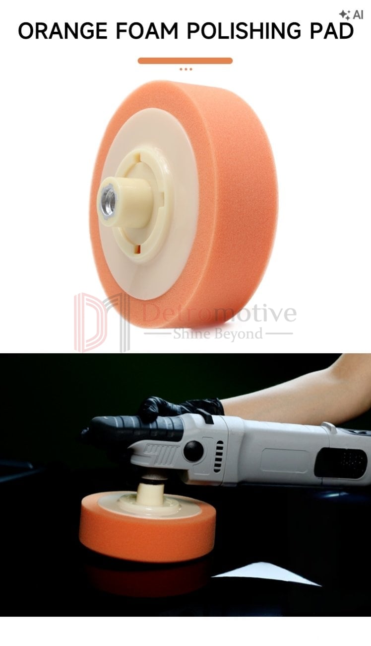 Pro Orange Foam Pad — M14, With Adapter, Polishing