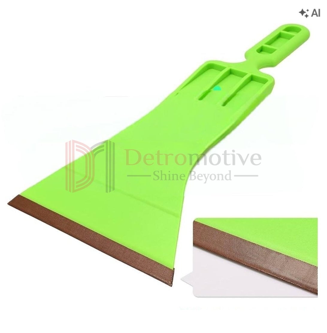 Scraper — Green, Long Handle with Felt